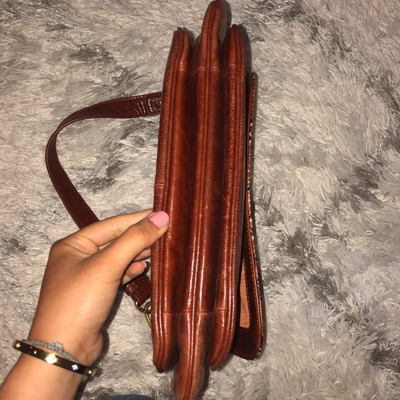 Badgley Mischka Brown Leather & Snakeskin Bag - Picture 3 of 8